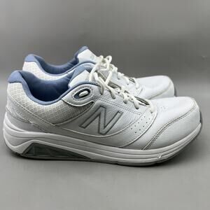 New Balance 928v3 Walking Shoes Women Size 10 White Blue Leather Comfort Sneaker